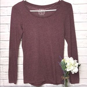 Maroon Slouchy Long Sleeve Top